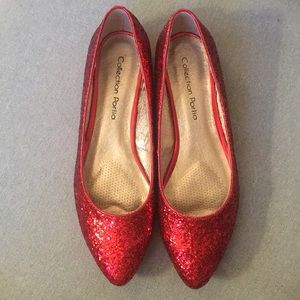 Red Glitter Shoes from Portia Collection